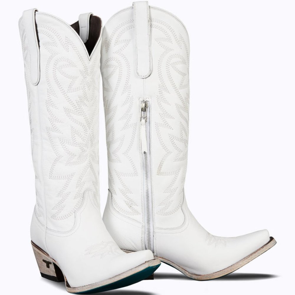 NIB Lane Smokeshow Cowgirl Boots Matte White Size 6